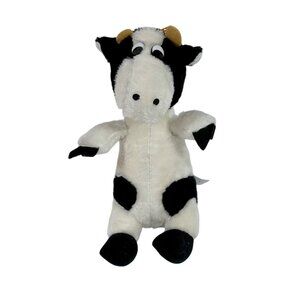 Dan Brechner Plush Cow Black & White Stuffed Animal 11” Vintage Made In Thailand